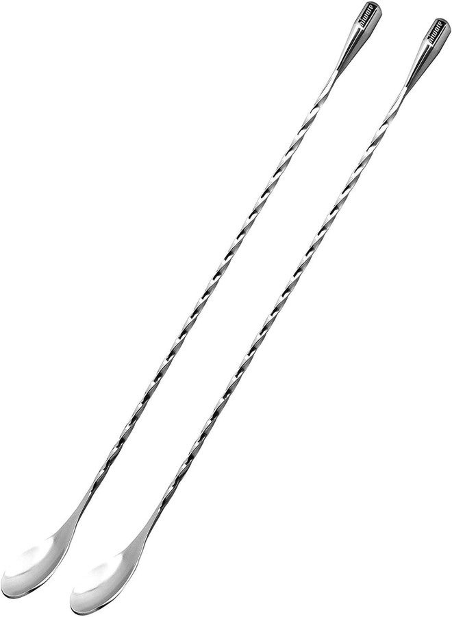Incrizma Bar Spoon Cocktail Mixing Spoon,12'' Long Stainless Steel Cocktail Stirrers, Easy to Clean, Great for Professional and Home, Practical Gift for Drink Mixing Lovers (Silver, Pack of 2, 31 cm) - Image 1